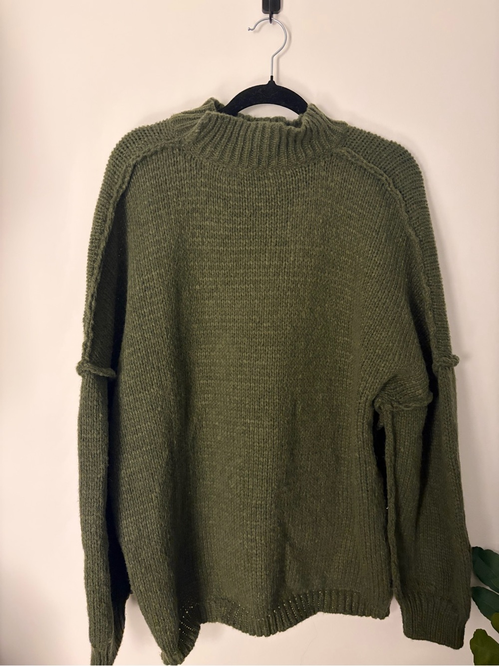 Olive Green Crew Neck Knit Sweater XL